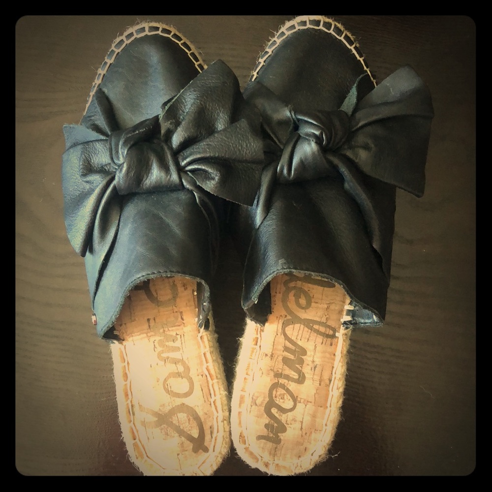 Sam Edelman Black Bow Slides
